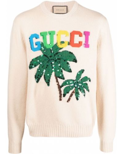 Volneni pulover s potiskom Gucci