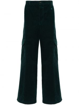 Kargo hlače iz rebrastega žameta z žepi Acne Studios zelena