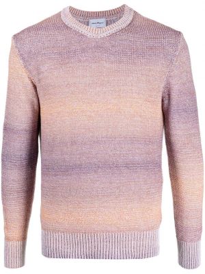Dzianinowy sweter Ferragamo fioletowy