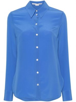 Копринена риза с копчета Stella Mccartney синьо