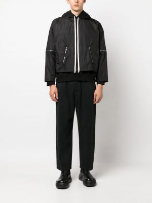 Bavlněná bunda na zip s kapucí Atu Body Couture černá