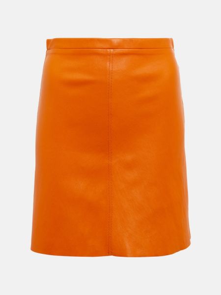 Kožená sukňa Stouls oranžová