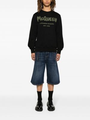 Leder jeans shorts Alexander Mcqueen