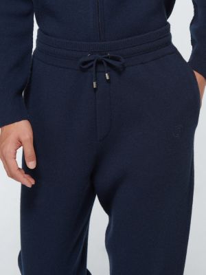 Kašmírové teplákové nohavice Burberry modrá