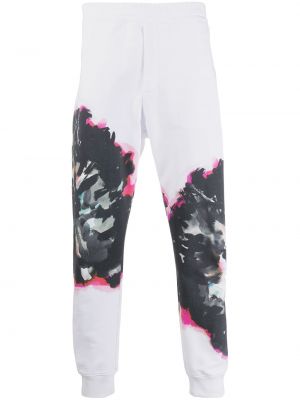 Pantalones de chándal con estampado con estampado abstracto Alexander Mcqueen blanco