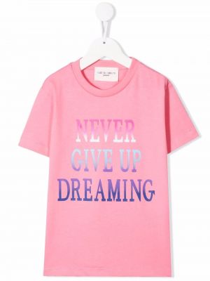 Trykt bomull t-skjorte for jenter Alberta Ferretti Kids rosa