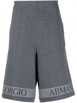 Bermuda kratke hlače z vezenjem Giorgio Armani modra