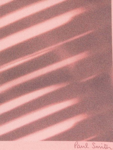 Hedvábný šál s potiskem s abstraktním vzorem Paul Smith růžový