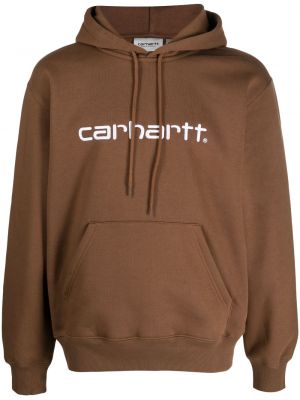 Hoodie med broderi Carhartt Wip brun