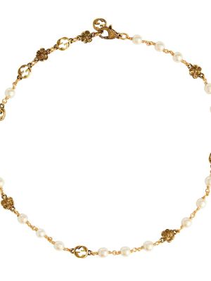 Ogrlica z perlami Gucci zlata