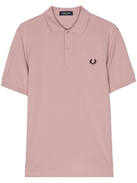 Памучна поло тениска Fred Perry розово