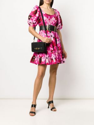 Vestido de flores con estampado con estampado abstracto Alexander Mcqueen rosa