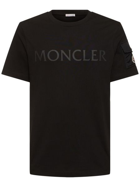 Bomull t-skjorte Moncler svart