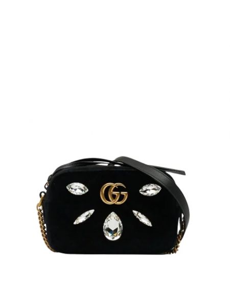 Aksamitna torba na ramię retro Gucci Vintage czarna