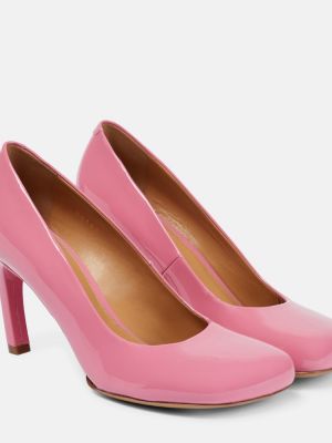 Кожени полуотворени обувки от лакирана кожа Dries Van Noten розово