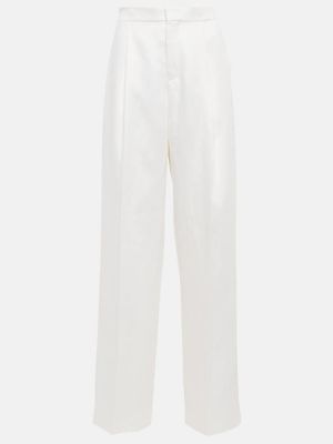 Pantalones rectos de lino Chloé blanco