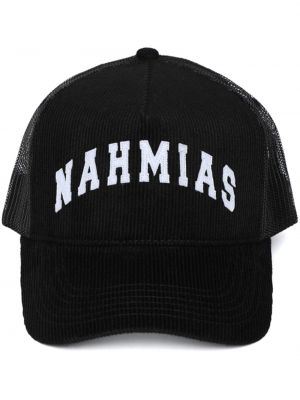 Șapcă de catifea cord Nahmias negru