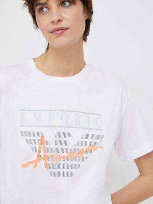 Pamučna majica Emporio Armani bijela