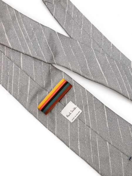Cravate en soie à rayures Paul Smith gris