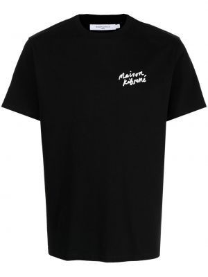 Tričko s potlačou Maison Kitsuné čierna