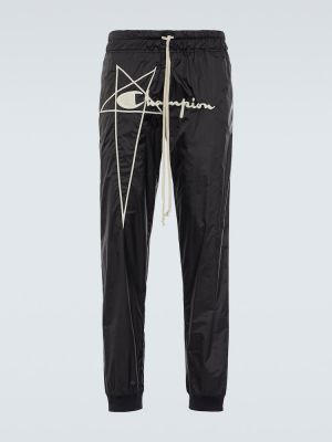 Sportovní kalhoty z nylonu Rick Owens černé