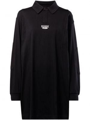 Haftowana sukienka mini bawełniana oversize Reebok Classic czarna