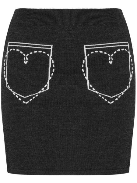 Μάλλινη φούστα τζιν με κέντημα Moschino Jeans