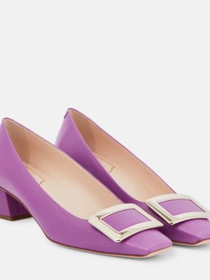 Pantofi cu toc din piele de lac Roger Vivier violet