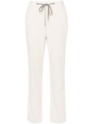 Панталон от рипсено кадифе Eleventy бяло
