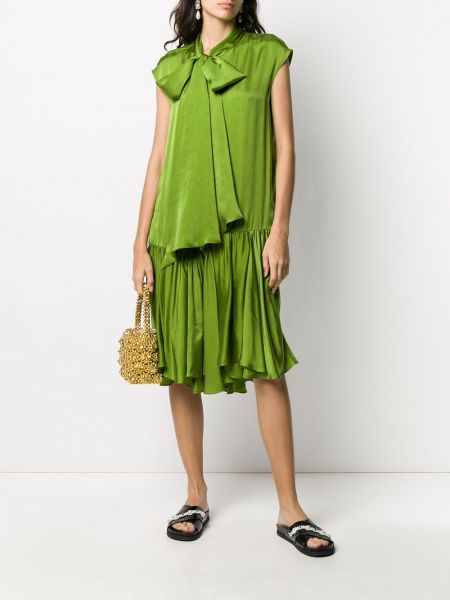 Vestido de cóctel con lazo Rochas verde