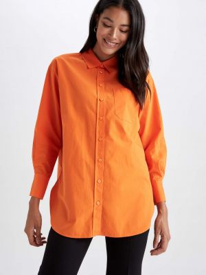 Μακρυμάνικο πουκάμισο Defacto πορτοκαλί