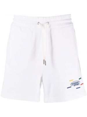 Shorts de sport brodeés en coton Missoni blanc