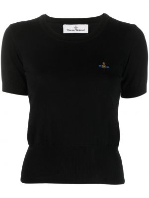Top cu broderie tricotate Vivienne Westwood negru