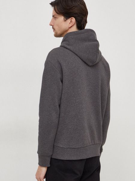 Mikina s kapucí s aplikacemi Calvin Klein šedá