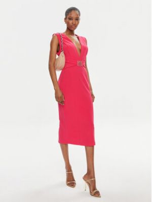 Slim fit koktejlové šaty Rinascimento růžové