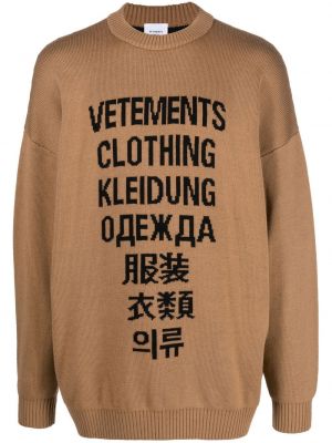 Merino lang genser Vetements brun