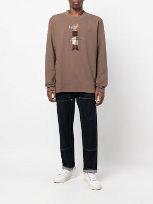 Pullover mit stickerei mit rundem ausschnitt Junya Watanabe Man braun