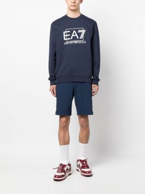 Shorts cargo en jersey avec poches Ea7 Emporio Armani bleu
