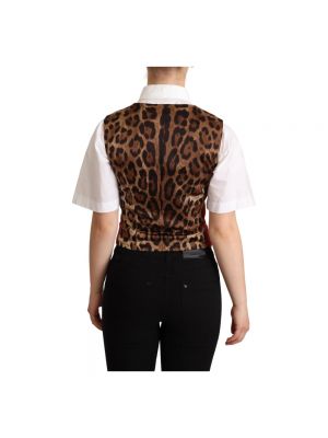 Chaleco con estampado leopardo Dolce & Gabbana rojo