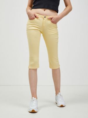 Pantaloni din bumbac Camaieu - galben