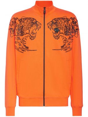 Pamučna bomber jakna s printom Plein Sport narančasta