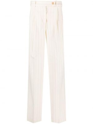 Ριγέ μάλλινο παντελόνι σε φαρδιά γραμμή Zimmermann λευκό