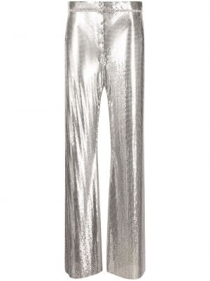 Egyenes szárú nadrág Paco Rabanne ezüstszínű
