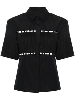 Πλισέ μπλούζα Nanushka μαύρο