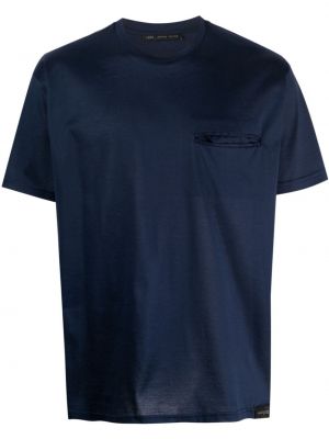 Koszulka bawełniana z kieszeniami Low Brand niebieska