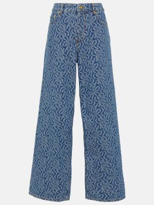 Jacquard jeans ausgestellt Ganni blau