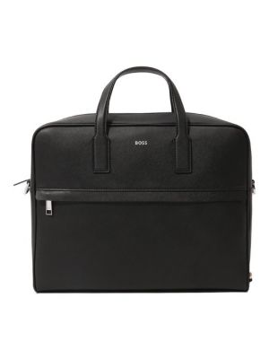 Кожаная сумка для ноутбука Boss черная
