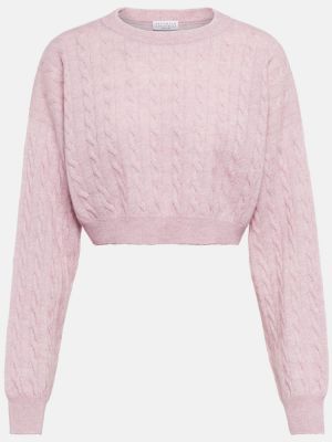 Jersey de alpaca de algodón de tela jersey Brunello Cucinelli rosa