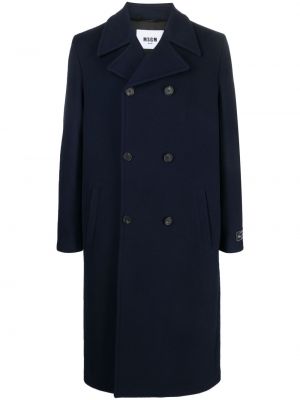 Μάλλινο παλτό Msgm μπλε
