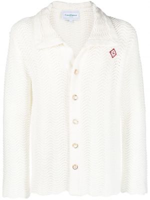 Chemise en tricot à motif dégradé ajourée Casablanca blanc